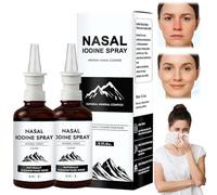 Spray nasal de yodo, limpieza nasal diaria y niebla de cuidado con yodo y ácido fúlvico, spray nasal no medicado para aire seco, viajes y uso diario, más de 150 usos por botella, 2 onzas líquidas