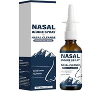 Spray nasal de yodo, spray de yodo nasal, limpia y refresca tus pasajes nasales, 60 ml (1)