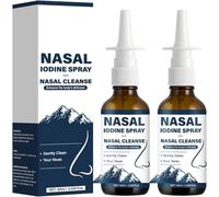 Spray nasal de yodo, spray de yodo nasal, limpia y refresca tus pasajes nasales, 60 ml (2)