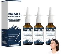 Spray nasal de yodo, spray nasal de yodo limpia y refresca tus pasajes nasales, spray nasal transparente natural sin goteo para mujeres y hombres (3)