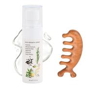 Spray Natural para el Crecimiento del Cabello, con Aceite de Romero, Serum Suero Anticaída y Densificante, 60 ml + Peine de Masaje de Madera para el Cuidado del Cuero Cabelludo, Hombres y Mujeres