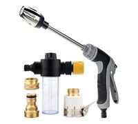 Spray Nozzles For Garden Hose - 37 x 16 cm Metal Heavy Duty Water Nozzle Sprayer | Adjustable High Pressure Cleaner | Oxidized Finish Durable | For Watering Plants Showering Pets Outdoor