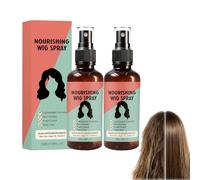 Spray nutritivo ligero sin enjuague para pelucas, desenredante para pelucas, acondicionador hidratante profundo sin grasa, antiencrespamiento que suaviza y alisa fibras dañadas de pelucas (2 PCS)
