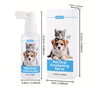 Spray Oral 2-en-1 para Mascotas, Limpia Dientes y el , Mal y el Sarro, Fórmula para Gatos y Perros
