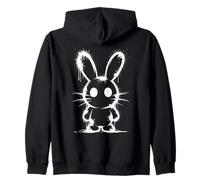 Spray Paint Bunny Silhouette Graffiti Urban Art Animal Sudadera con Capucha