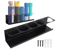 Spray Paint Organizer, Aerosol Can Rack, Lube Can Holder, Heavy Duty Steel Build, Wall Mount Design, Garage Workshop Storage, 42x 9x 10cm/16.5x 3.5x 4 Inches, Black, 1 Piece