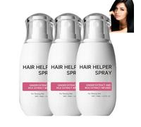 Spray para el crecimiento del cabello con extracto de arroz y aceite de ricino, para mujeres y hombres con cabello más fino, se absorbe rápidamente para un cabello más grueso y más completo (3