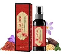 Spray para ennegrecer el cabello azafrán, 100 ml, esencia de azafrán, suero gris a negro, spray de color vegetal de larga duración, fortalecedor para las raíces del cabello, spray de brillo ligero y