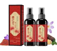 Spray para ennegrecer el cabello azafrán, 100 ml, esencia de azafrán, suero gris a negro, spray de color vegetal de larga duración, fortalecedor para las raíces del cabello, spray de brillo ligero y