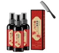 Spray para oscurecer el cabello con azafrán, spray con esencia de azafrán, spray natural para convertir el cabello gris en negro, para cabello seco y encrespado (3pcs)