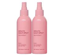 Spray per capelli alla cheratina, spray balsamo senza risciacquo 5 in 1, cura lisciante alla cheratina, sicuro per il colore (2pcs)