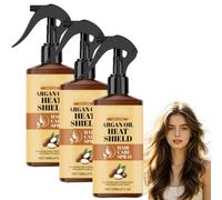 Spray protector de calor de aceite de argán - Protector capilar que protege el calor y Chaleur Styling Sprühnebel|Spray anti-encrespamiento,desenredante sin enjuague para secar y planchar (3 piezas)