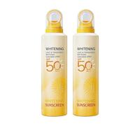 Spray Protector Solar Iluminador SPF50+ P Bruma Refrescante Ligera Secado Rápido No Graso Rostro Cuerpo Protección(2pieces)