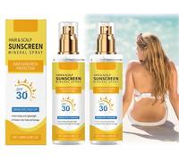 Spray Protector Solar Para Cabello Y Cueros Cabelludo,2pcs Scalp Hair Sun Protection Spray,Bruma Protectora Para Cabello SPF30,SPF30 Spray Protector Del cueros Cabelludo,Hair Scalp Sunscreen SPF30