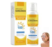 Spray protector solar SPF 100 para cabello y cuero cabelludo; bruma de protección UV de amplio espectro; spray ligero y no graso que evita la pérdida de color y el daño solar; 100 ml (1Piezas)