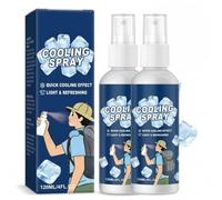 Spray refrescante para el cuerpo, spray refrigerante menta natural, para rostro y cuerpo, para exteriores, viajes, diarios, excursiones, camping, yoga, correr, 120 ml (120 ml, 2 botellas)