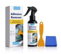 Spray removedor de adhesivo con raspador de 120 ml - Removedor de cosas adhesivas y removedor de calcomanías para una fácil extracción de calcomanías, etiquetas, cinta de mascar residuos (1 unidad)