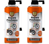 Spray Repara Pinchazos 200ml para Bicicletas, Motos y Patinetes - Sellador de Neumáticos de Emergencia, Sella y Reinfla al Instante, Kit Antipinchazos (2 Botella)