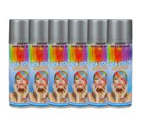 Spray Temporal con Color para Cabello - Efecto Vibrante, Fácil Lavado, Apto para Todos los Tipos, Secado Rápido, Ideal para Fiestas y Eventos, 125ml (Color Plata, 6 unit)