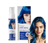Spray temporal para el cabello azul, Crazy Blue Hair Color, spray lavable para el cabello, spray de tiza para el cabello no dañino, color azul loco, color instantáneo, fiesta de Halloween, maquillaje