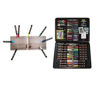 SPRAYDEALER Maletín Posca de 20 rotuladores de colores y cuaderno para dibujar - Set Rotuladores de pintura artística - set colores posca - Rotuladores acrílicos