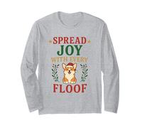 Spread Joy Happy Corgi Christmas Floof Corgi Dog Lovers Kids Manga Larga