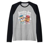 Spread The Jam Not Just On Bread Motivacional Positivo - Camiseta Manga Raglan