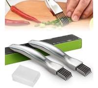 Sprießen 2 Piezas Shred Silk The Knife, Acero Inoxidable Scallion Slicer, Trituradora De Cebollas Verdes, Cortadora De Cebolla Verde, 2024 Nueva Trituradora De Cebolla, Cortador De Cebolleta