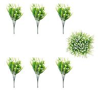 Sprießen - Lote de 6 Flores Artificiales para Mesa de Comedor, jardín, Boda, Restaurante, Interior, Exterior, casa, Oficina, Fiesta, Color Blanco