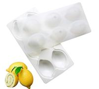 Sprießen Stampi Silicone Limone, 6 Cavity 3D Limone Forma Frutta Silicone, Stampi Limoni Per Cioccolato, Adatto Per Dessert Fai Da Te, Mousse E Cubetti Di Ghiaccio(Bianco)