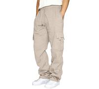 Sprifloral Pantalones de trabajo casuales para hombre, de forro polar, con bolsillos, tallas S-3XL