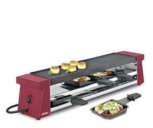 Spring 3039003001 Raclette 4 Compact con parrilla de aluminio, hierro fundido, color rojo