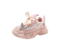 Spring and Autumn Girls Sports Shoes Children's Breathable Mesh Shoes Sportschuh Mädchen 33, rojo, 29 EU