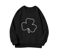 Spring and Autumn New Fashionable Cute Print Comfortable Version of The Girls Printed Sweatshirt Baby Pullover Mädchen Rot, Negro , 8-9 años