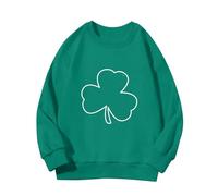 Spring and Autumn New Fashionable Cute Print Comfortable Version of The Girls Printed Sweatshirt Baby Pullover Mädchen Rot, verde, 3-4 años