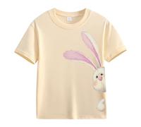 Spring and Autumn New Fashionable Cute Print Comfortable Version of The Girls Printed T Shirt Damen Graue, beige, 10-11Years