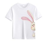 Spring and Autumn New Fashionable Cute Print Comfortable Version of The Girls Printed T Shirt Damen Graue, Blanco, 6-7 años