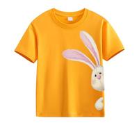 Spring and Autumn New Fashionable Cute Print Comfortable Version of The Girls Printed T Shirt Damen Graue, amarillo, 8-9 años