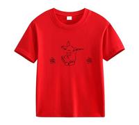 Spring and Autumn New Fashionable Cute Print Comfortable Version of The Girls Printed T Shirt S Shirt Mädchen 74, rojo, 8-9 años