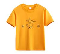 Spring and Autumn New Fashionable Cute Print Comfortable Version of The Girls Printed T Shirt S Shirt Mädchen 74, amarillo, 10-11Years