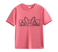 Spring and Autumn New Fashionable Cute Print Comfortable Version of The Girls Printed T Shirt Shirt Shirt Mädchen Bauchfrei, Rosa., 10-11Years