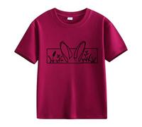 Spring and Autumn New Fashionable Cute Print Comfortable Version of The Girls Printed T Shirt Shirt Mädchen 74, rojo, 10-11Years