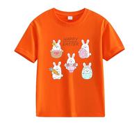 Spring and Autumn New Fashionable Cute Print Comfortable Version of The Girls Printed T Shirt Shirt Baby Mädchen Rot, naranja, 10-11Years