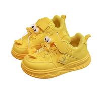 Spring and Summer Children and Infants Toddler Shoes Boys and Girls Floor Sports Flat Soles Light and Comfortable Solid Color Hook Loop Zapatillas de deporte para niños, talla 31, amarillo, 28 EU