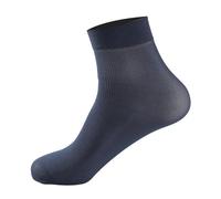 Spring And Summer Striped Men's Silk Stockings Thin Breathable And Odor Proof Mid Tube Socks Silky Ice Silk Men 's Socks No molestar a Jugar Calcetines (Gris oscuro, S)