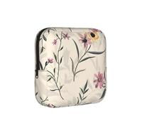 Spring Bee - Bolsa de almacenamiento de servilletas sanitarias, discreto soporte para toallas sanitarias, diseño de flores vintage, organizador portátil femenino para mujeres, adolescentes, viajes y