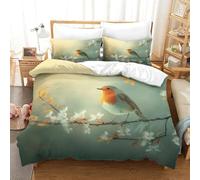 Spring Bird-Nature Photography Style Juego De Ropa De Cama, Funda Nórdica 3D con Fundas De Almohada, para Funda De Edredón De Microfibra con Cierre De Cremallera 3 Piezas Super King（260x220cm）