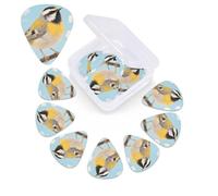 Spring Birds Blooming Flowers - Púas de guitarra con caja organizadora, 0.46 0.71 0.96 mm, incluye púas de guitarra abstracta de grosor medio fino para guitarra eléctrica, ukelele y bajo
