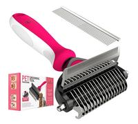 Spring Blossoms Rastrillo profesional 2 en 1 para gatos y perros, peine desenredante para quitar fácilmente tapetes y enredos, seguro para mascotas, no más desprendimiento desagradable y pelo volador