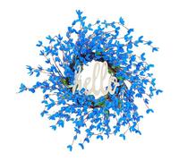 Spring Blue Wreath,Holiday Blue Flower Garland - Realistic Artificial Flower Wreath For Spring, Front Door Wreaths 18.11x18.11x1.57 Inches Garden Home Decor